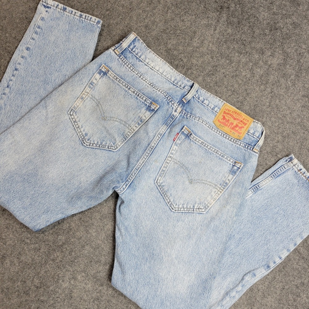 Levis 512 Jeans Mens 33x32 Blue  Distressed Stretch Slim Fit Everyday Stretch‎